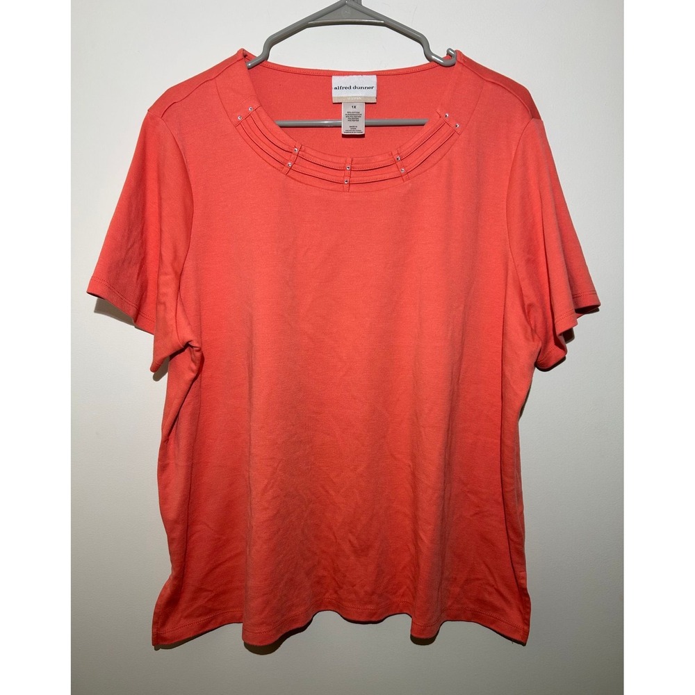 Alfred Dunner coral short sleeve top Women's 1X